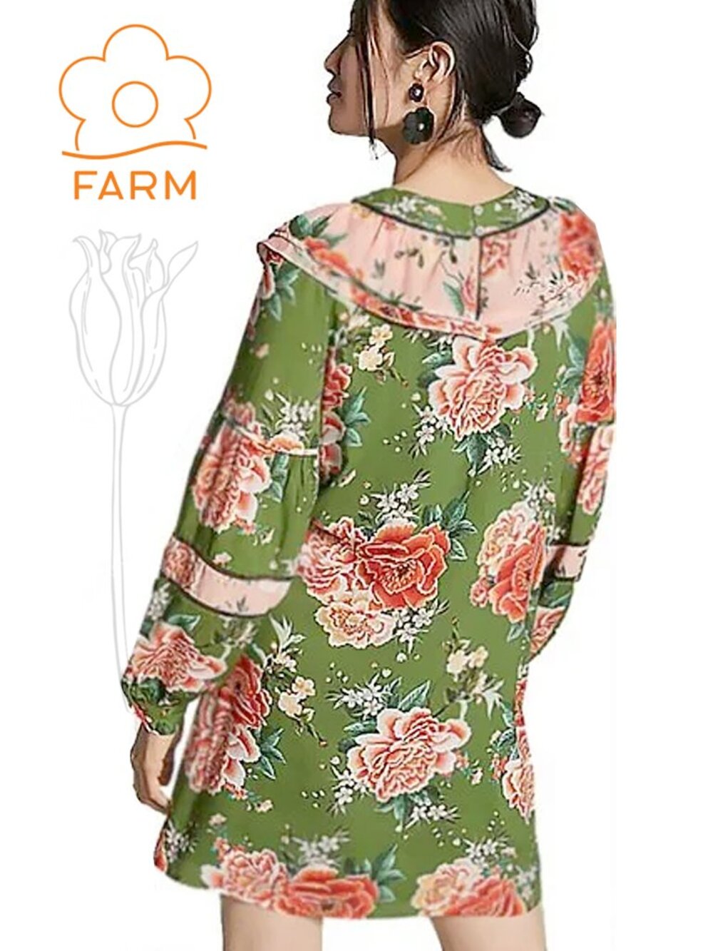FARM RIO Eilnor Floral Tunic Dress 3X